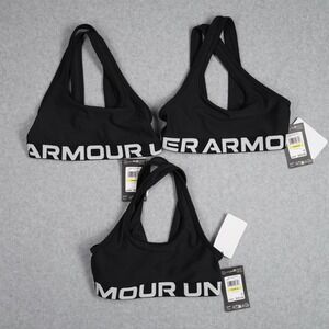Under Armour Sports Bra Girls Medium Black G Crossback Bra 3 Pack 1390066 Fitted